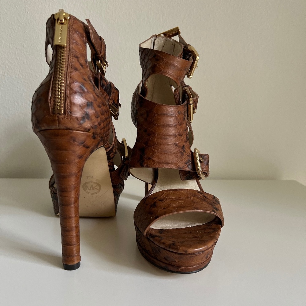 Michael Kors Python Brown Leather Heels - image 2